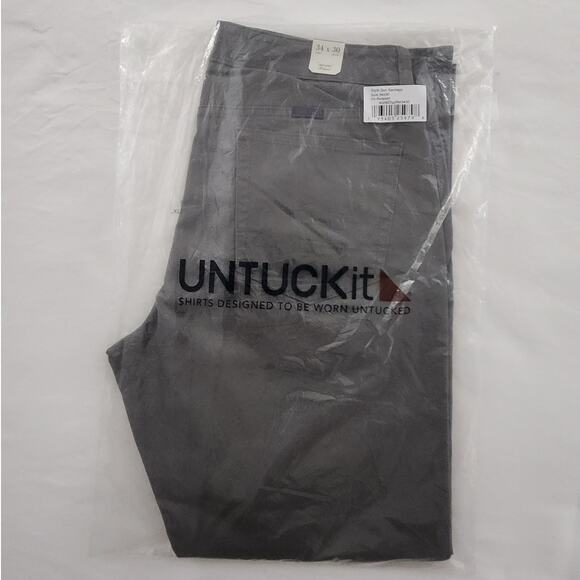 NWT UNTUCKit Don Santiago Pants Mens 34x30 Dark Gray - Picture 12 of 12
